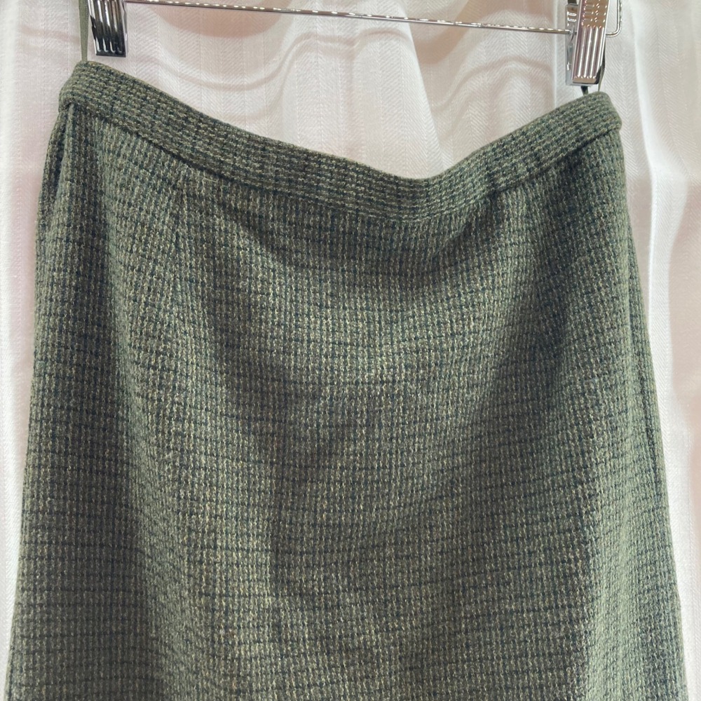 Valerie Stevens‎ Classic Plaid Midi Skirt with Back Slit S Vintage Retro Style